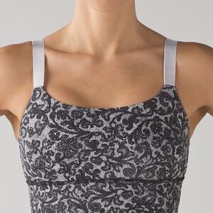 Lululemon Both Ways Bra Mini Cinder Lace White Gray Black | 4